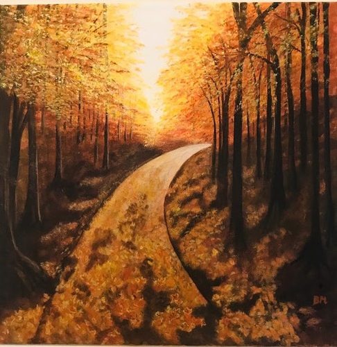 Brenda. Autumn Woodland, acrylic.